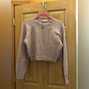 NWOT Pull&Bear Mauve Knit Crop Sweater